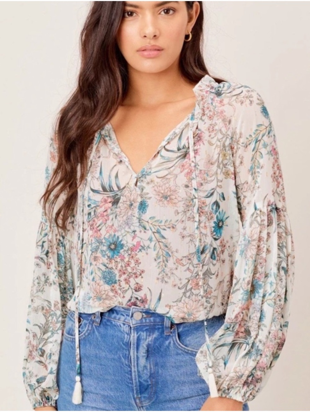 Lovestitch Floral Peasant Blouse - Small